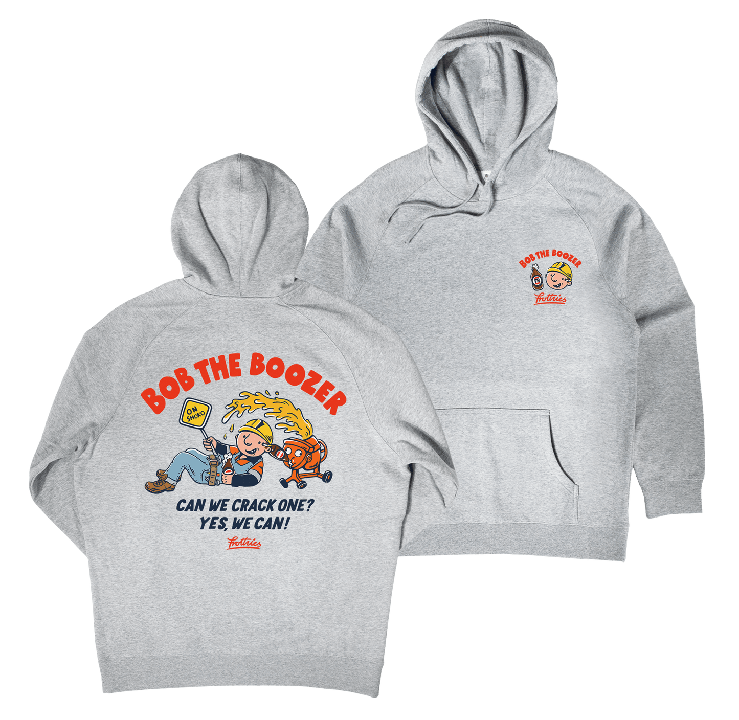 Bob The Boozer Hoodie Grey
