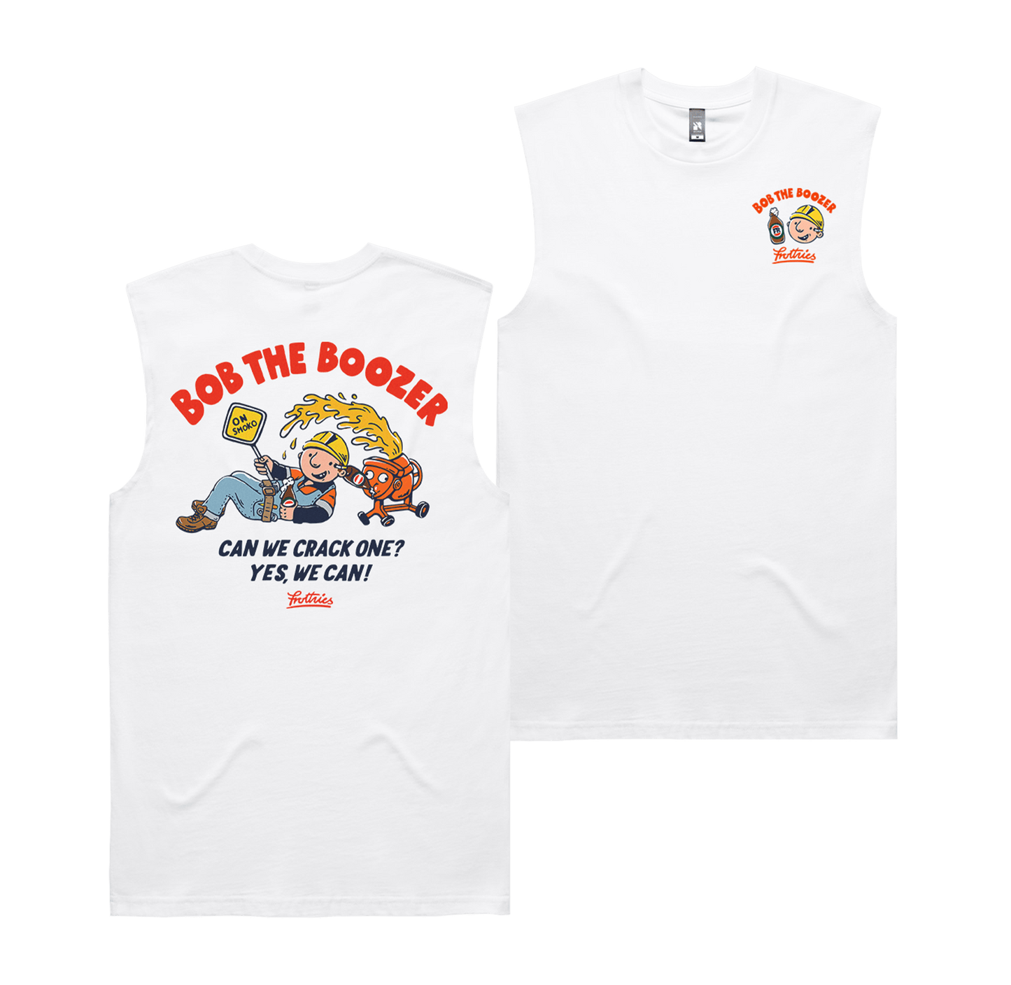 Bob The Boozer Muscle Tee White