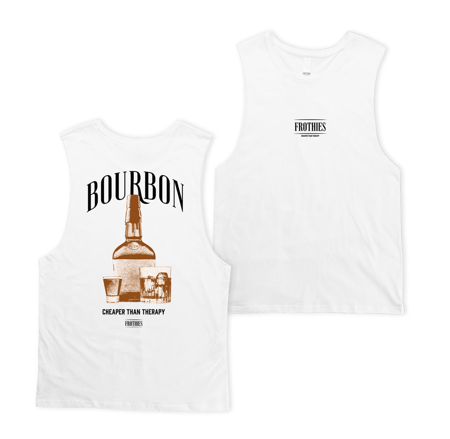 Bourbon Muscle Tee White