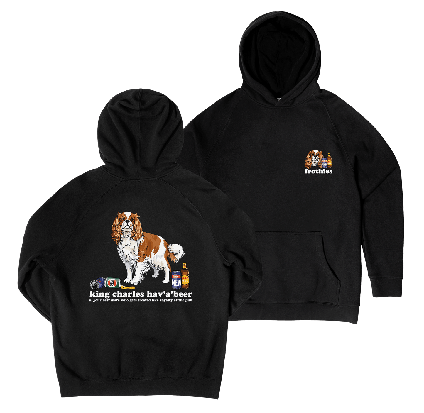 King Charles Hav'a'beer Hoodie Black
