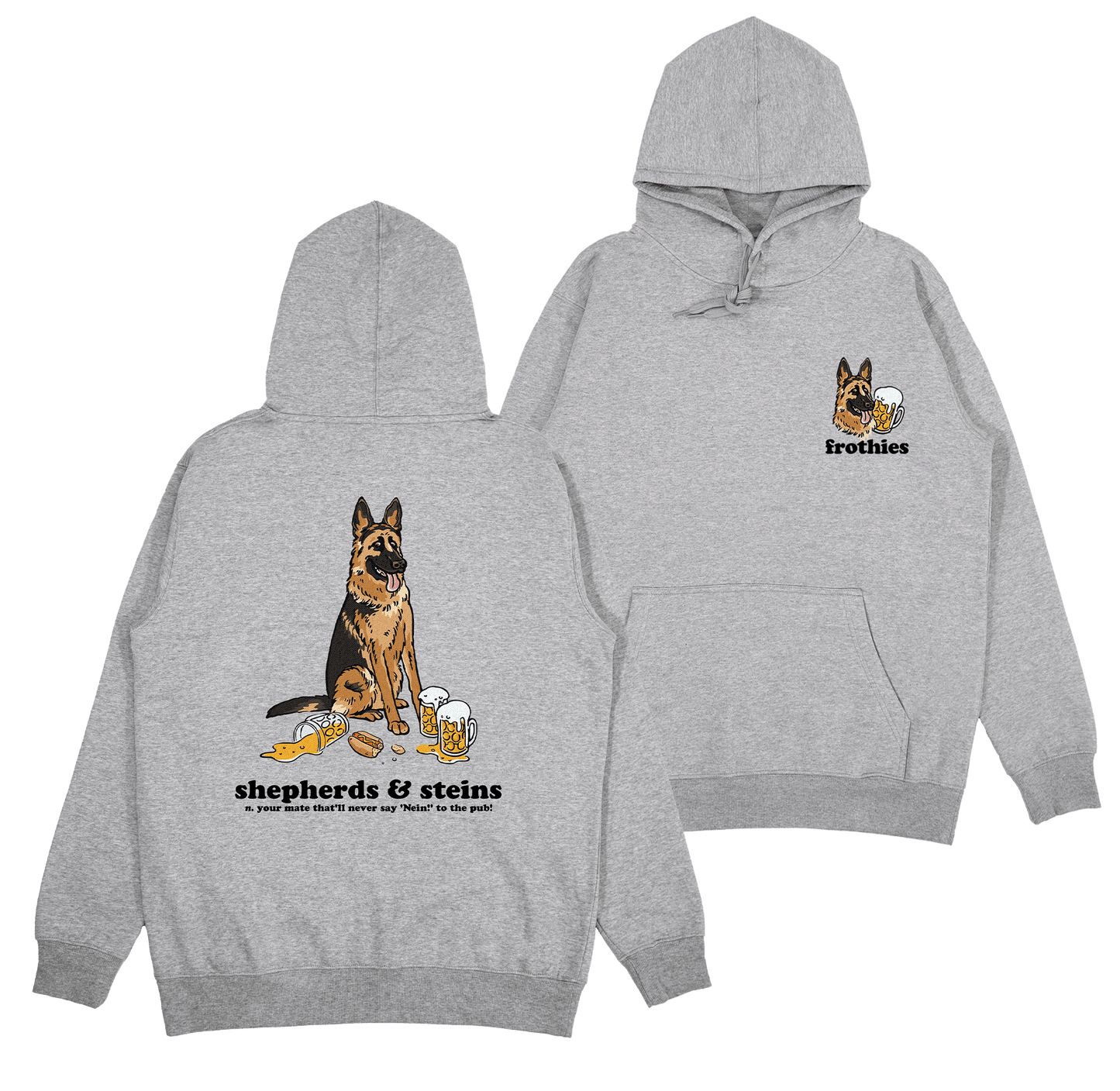 Shepherds and Steins Hoodie Grey