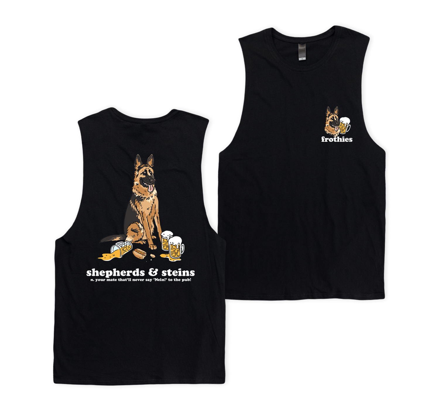 Shepherds and Steins Muscle Tee Black