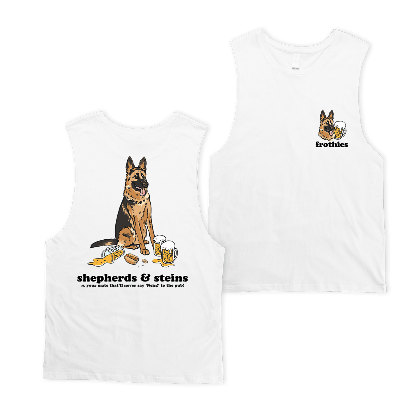Shepherds and Steins Muscle Tee White