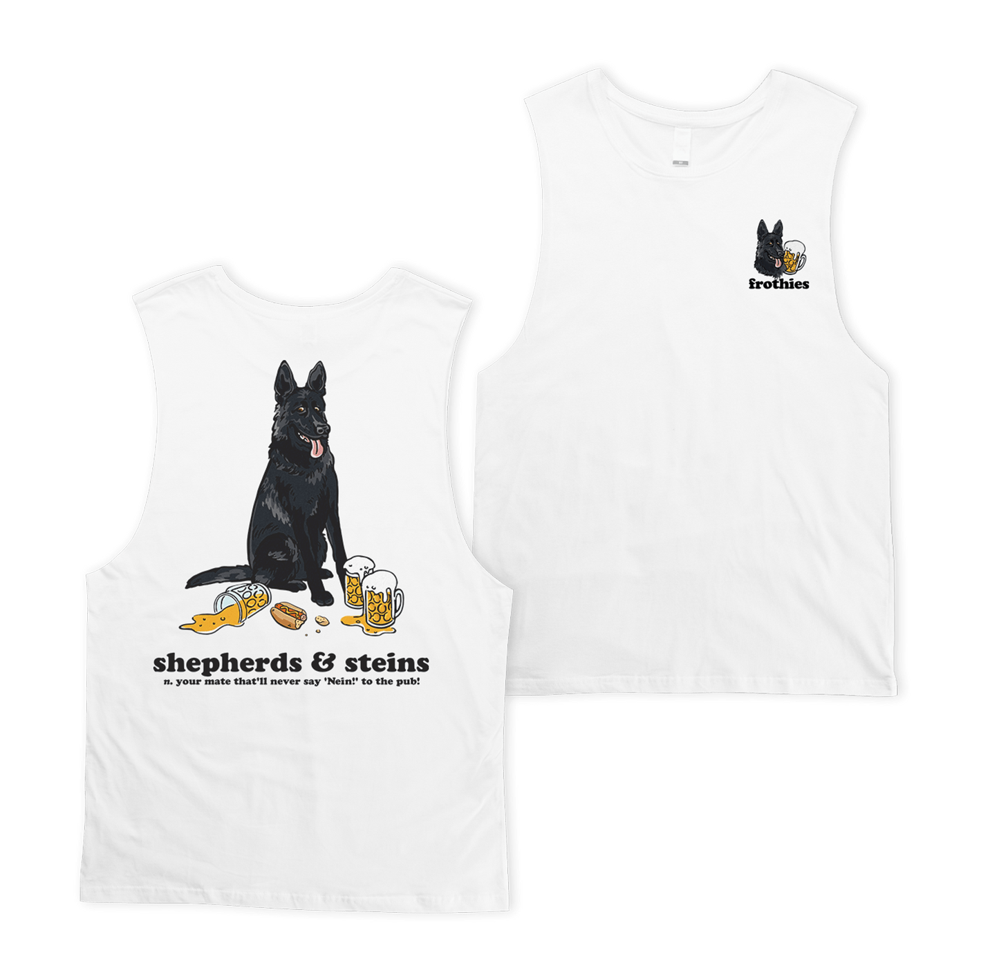 Shepherds and Steins Muscle Tee White