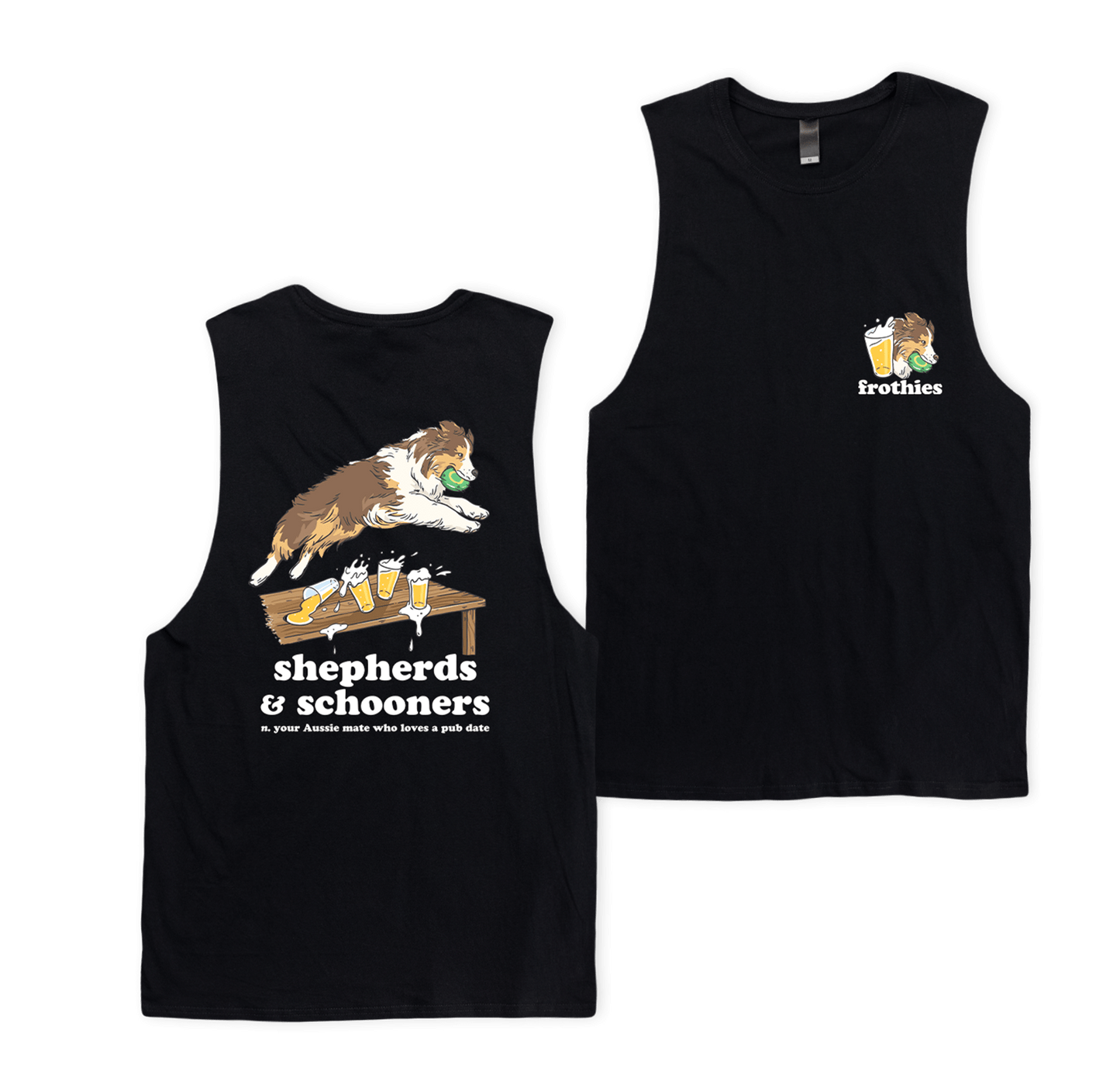 Shepherds & Schooners Muscle Tee Black