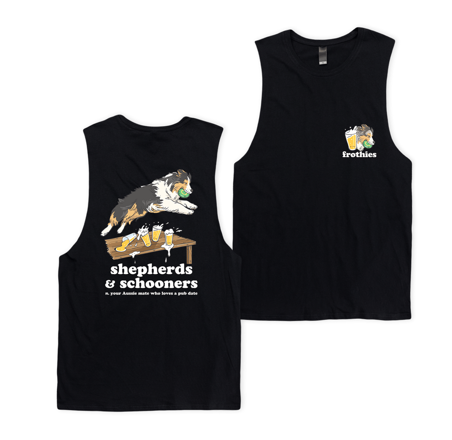 Shepherds & Schooners Muscle Tee Black