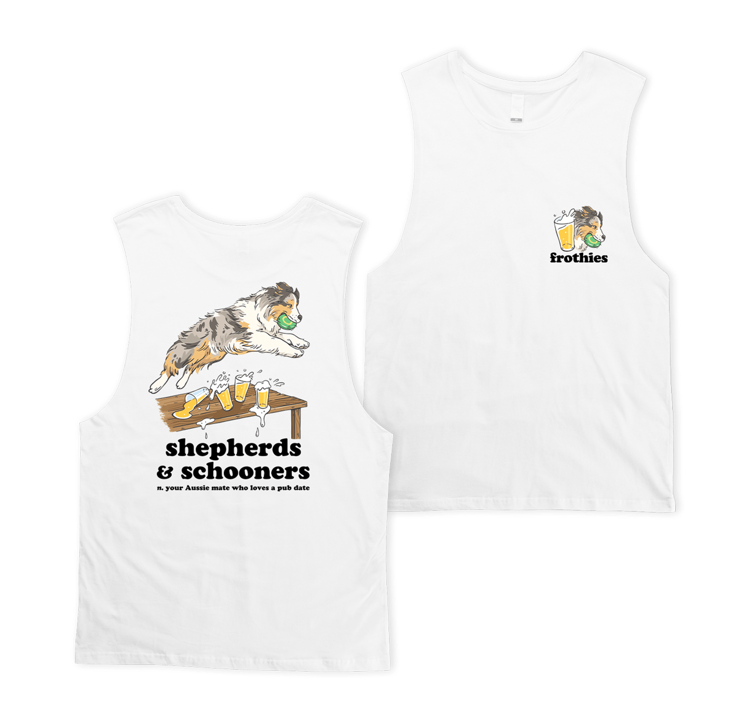 Shepherds & Schooners Muscle Tee White