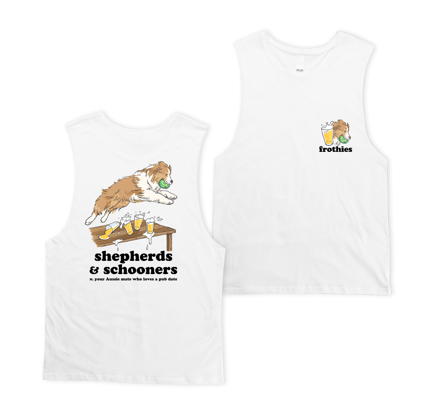 Shepherds & Schooners Muscle Tee White
