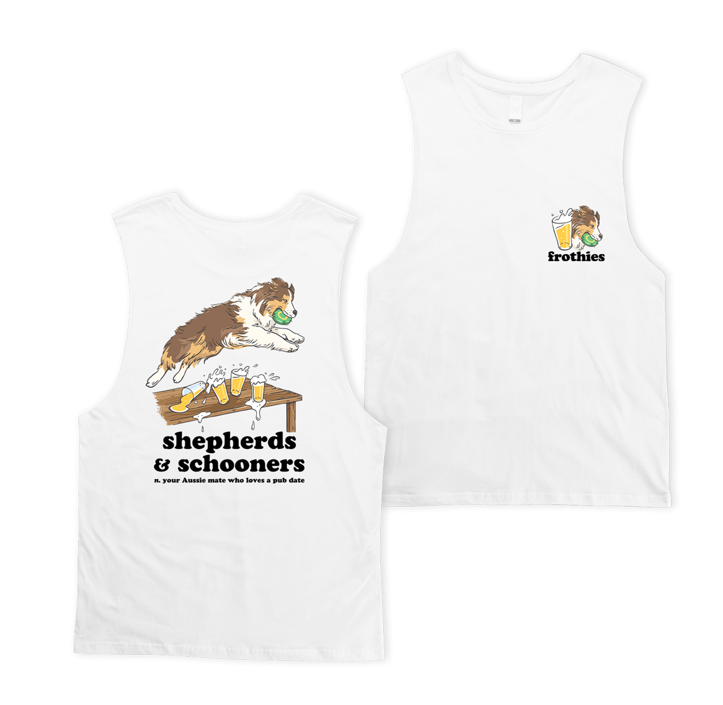Shepherds & Schooners Muscle Tee White