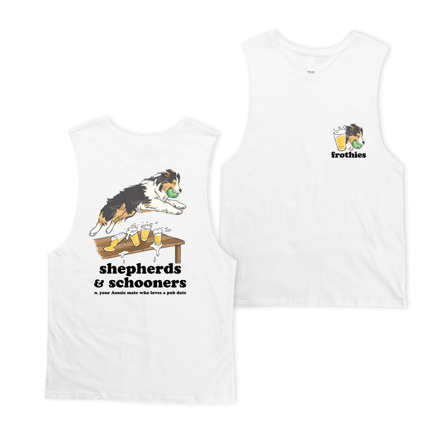 Shepherds & Schooners Muscle Tee White