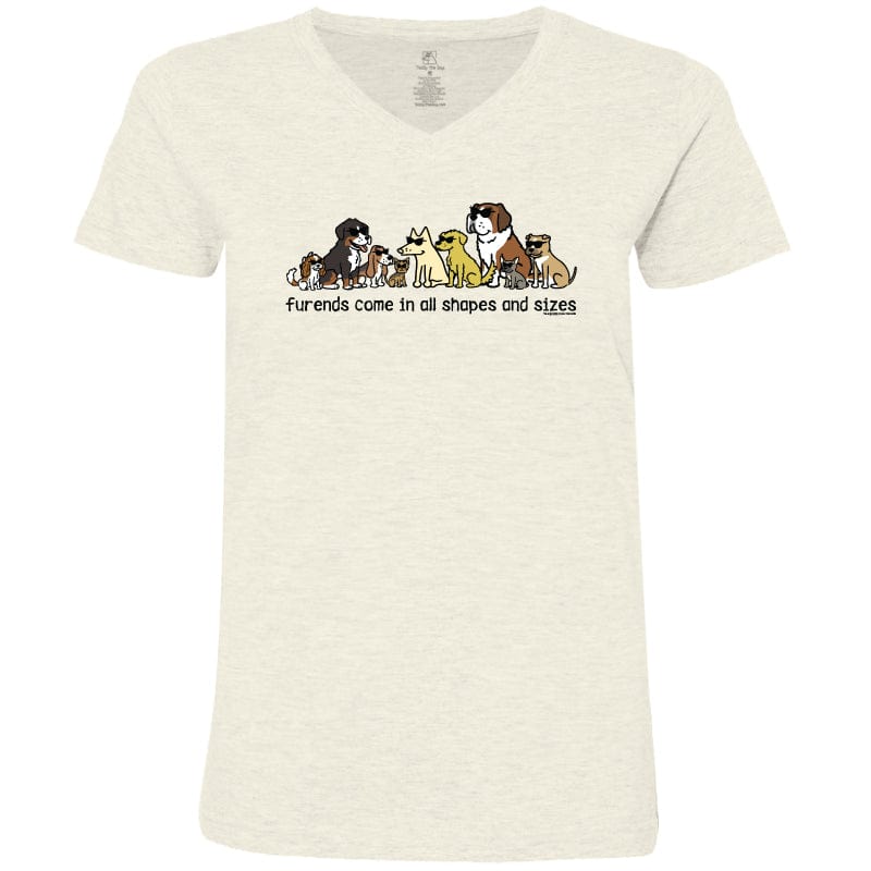 Furends Come in All Shapes and Sizes - Ladies T-Shirt V-Neck