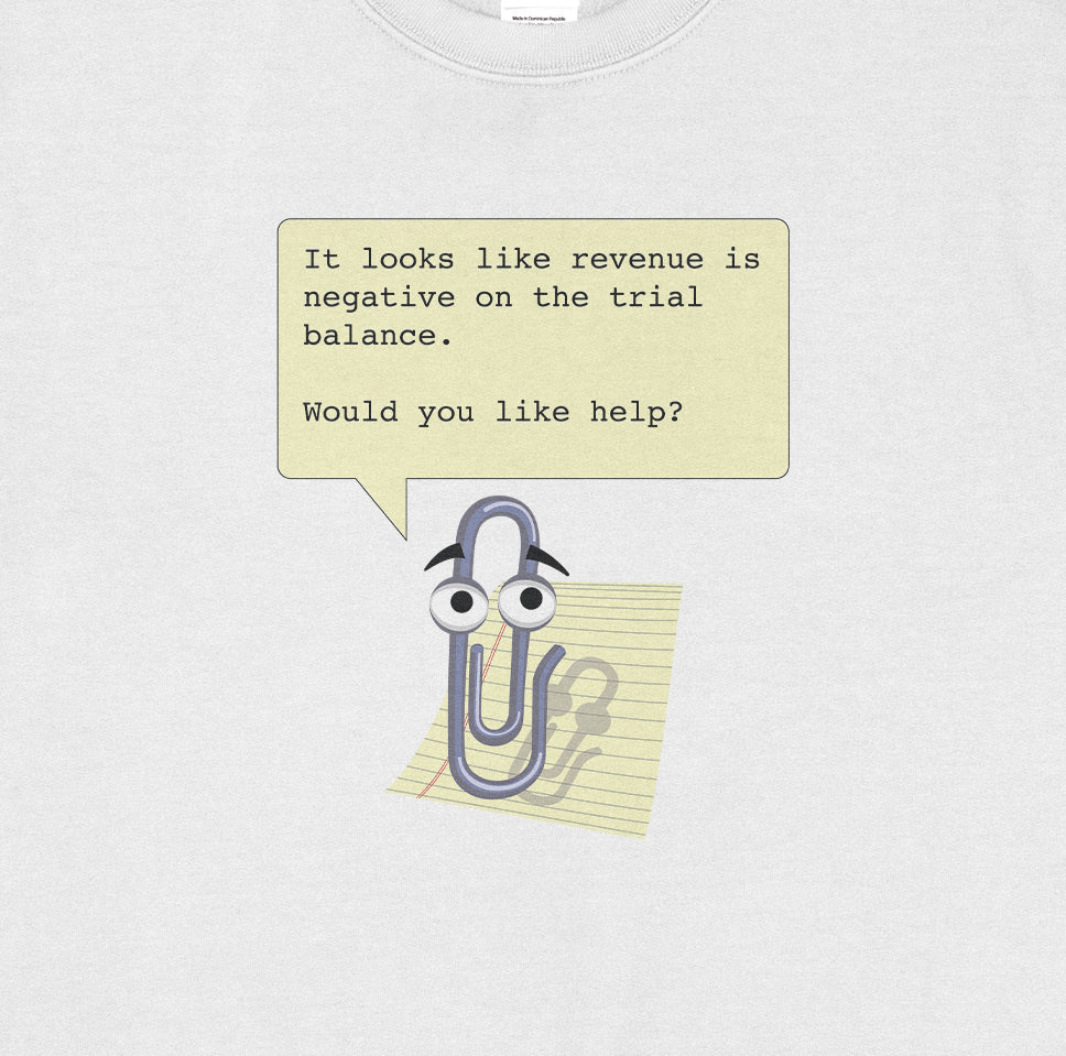 Clippy Negative Trial Balance Sweatshirt
