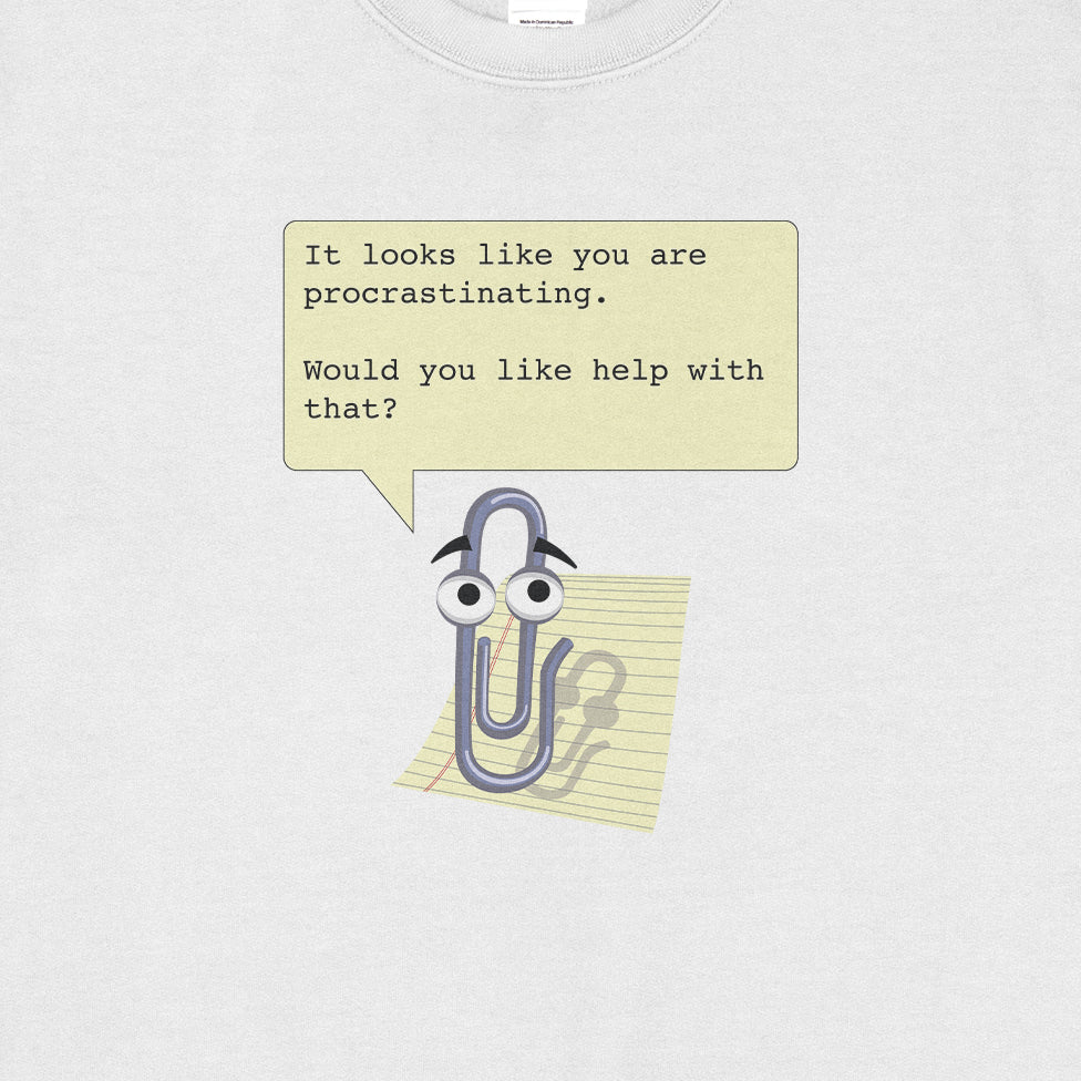 Clippy Stop Procrastinating Sweatshirt