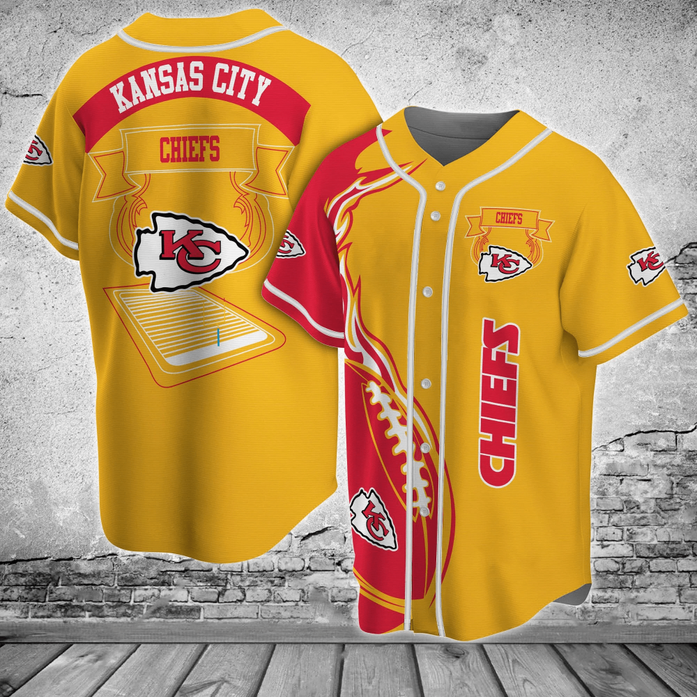Get Game-Ready with the Kansas City Chiefs Baseball Jersey Shirt FVJ - Aopprinter