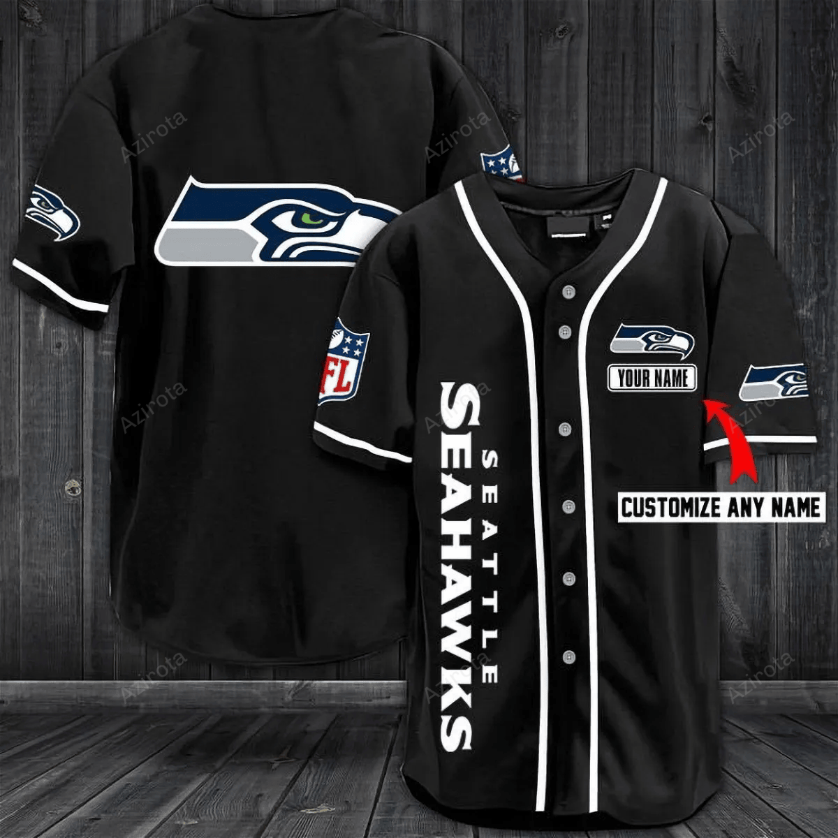 Seattle Seahawks Personalized Custom Name For You Baseball Jersey - Zimustore