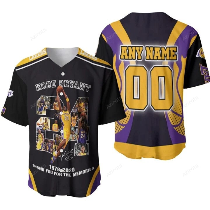 Kobe Bryant 24 1978 2020 Thank You For The Memories Los Angeles Lakers Nba 3 D Designed Personalized