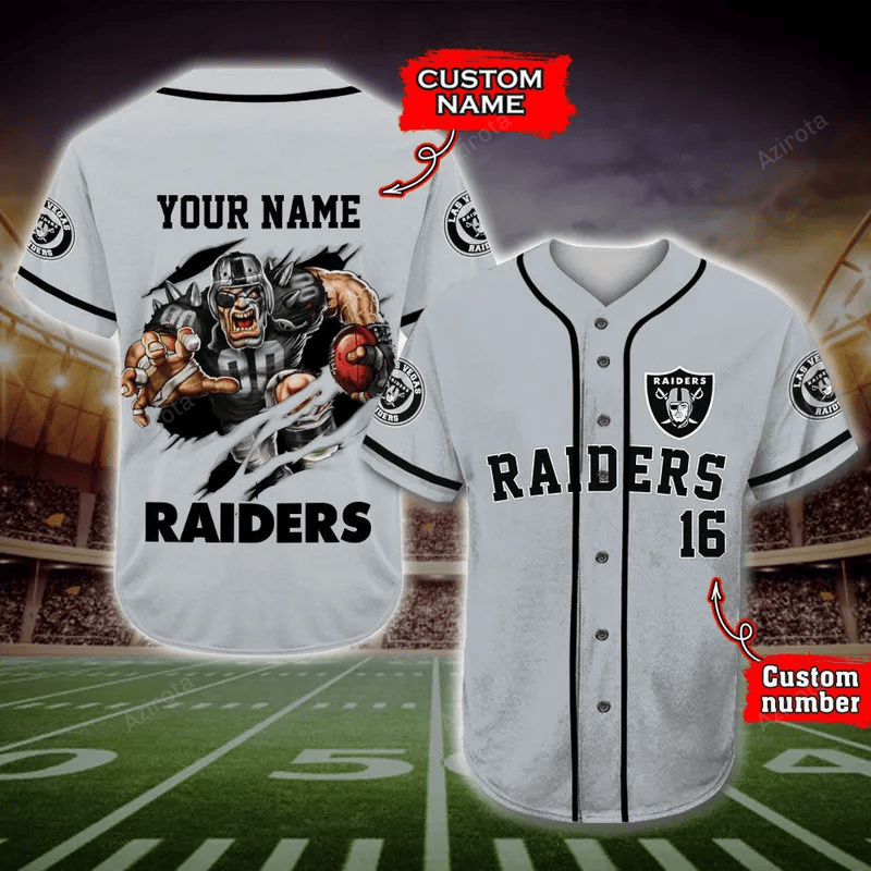Las Vegas Raiders Baseball Jersey Fan Gifts Custom Name Number