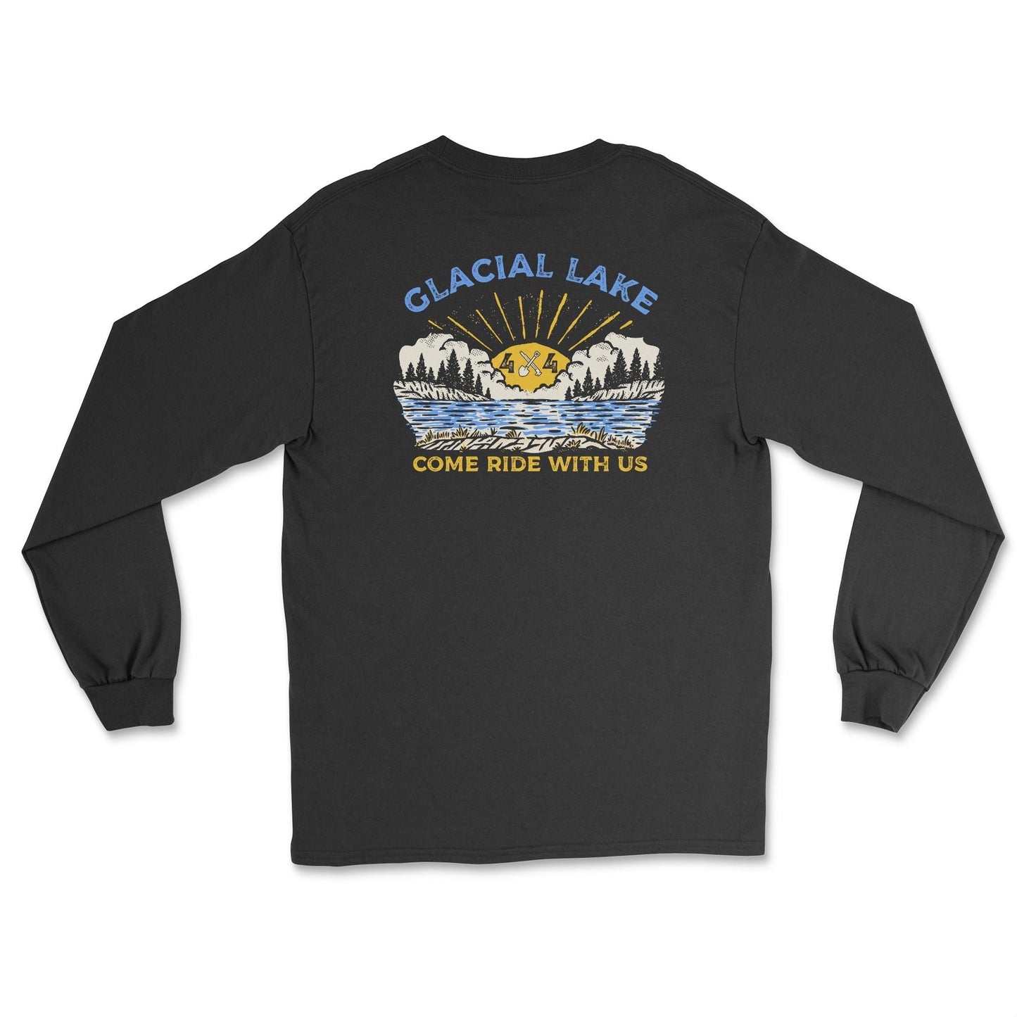 Glacial Lake Long-Sleeve Black 4 x 4 Tee