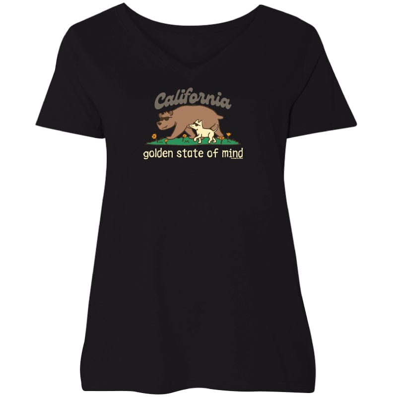 Golden State of Mind - Ladies Curvy V-Neck Tee