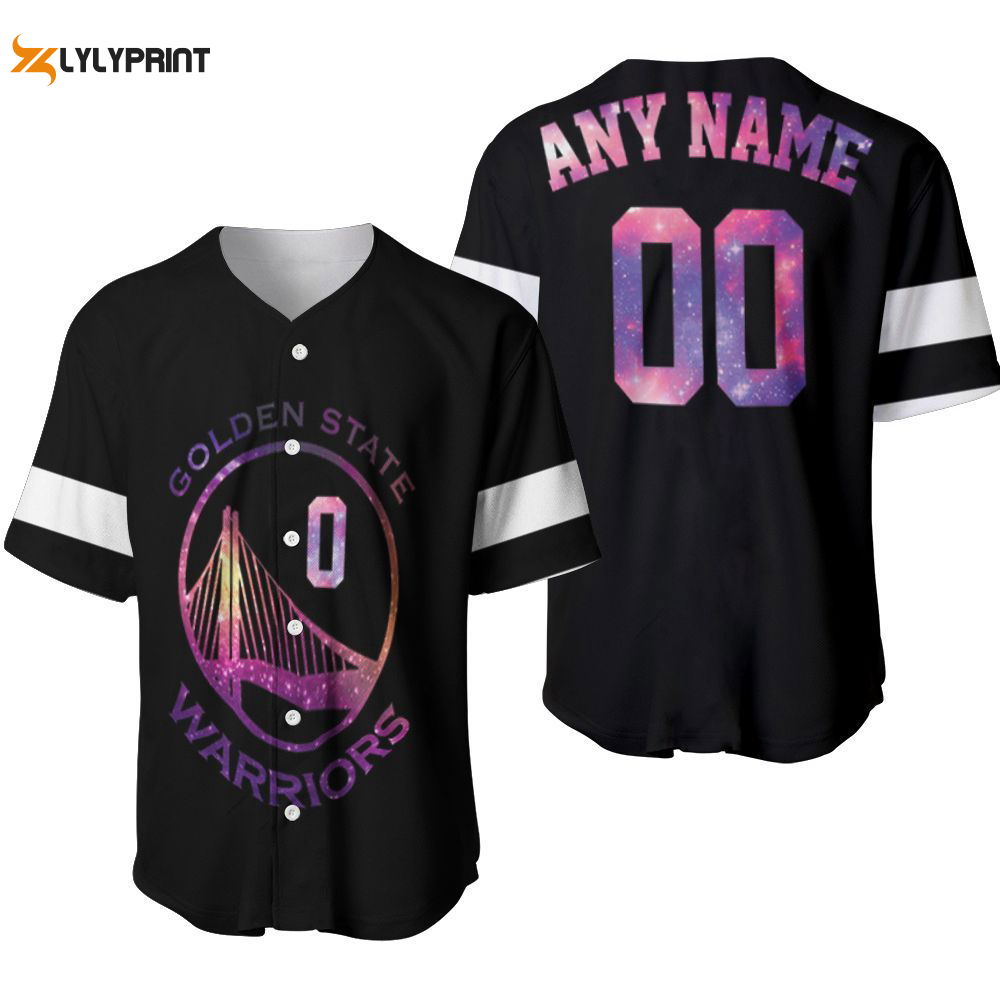 Golden State Warriors Iridescent Black Baseball Jersey - Custom Gift for Fans - lylyprint.com