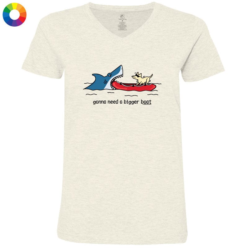 Gonna Need A Bigger Boat  - Ladies T-Shirt V-Neck