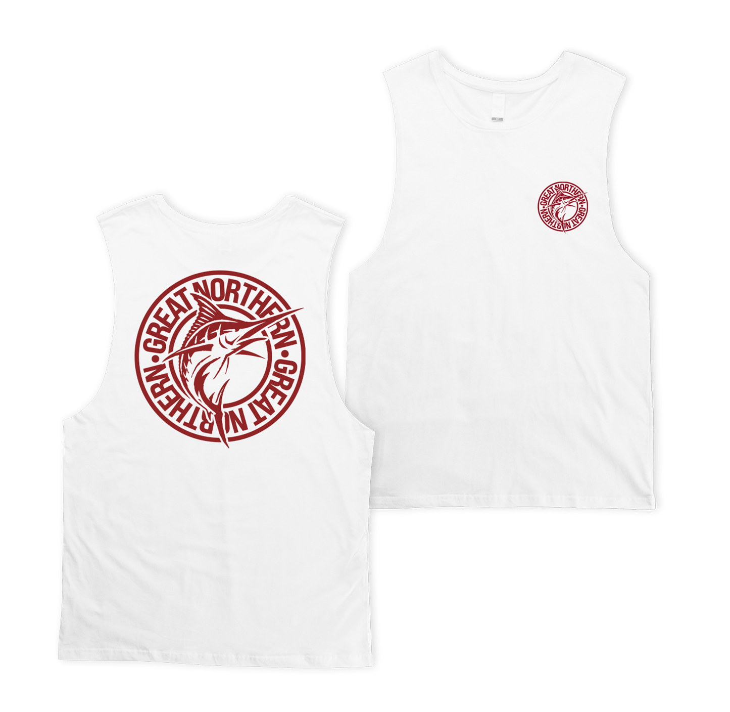 Staple Fish Muscle Tee White