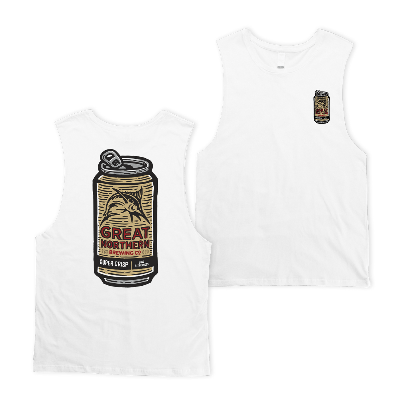Tinnie Muscle Tee White