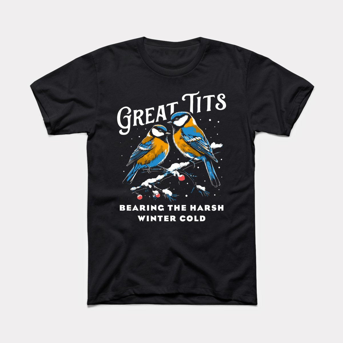 Great Tits Winter Cold Adult Unisex Tee