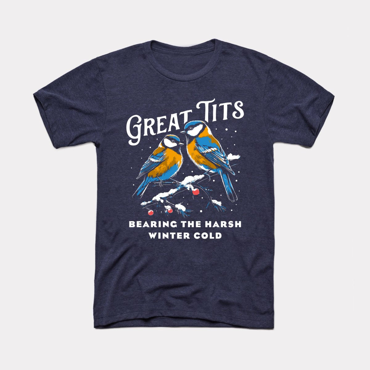 Great Tits Winter Cold Adult Unisex Tee