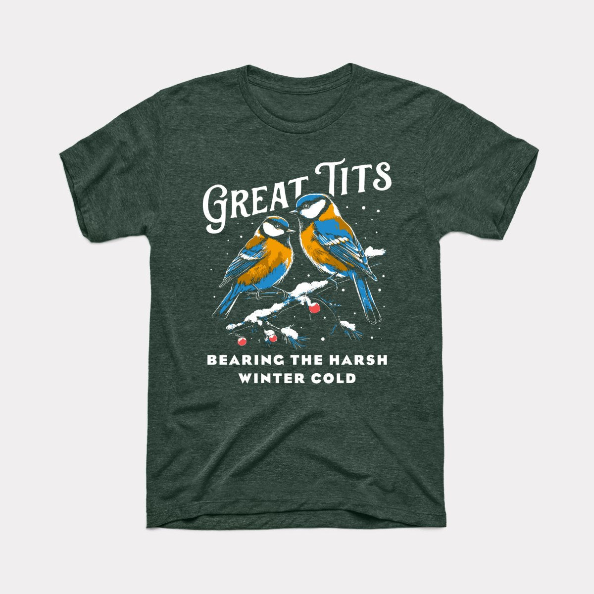 Great Tits Winter Cold Adult Unisex Tee