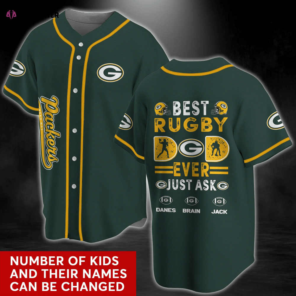 Green Bay Packers Baseball Jersey Shirt with Personalized Name - Aopprinter