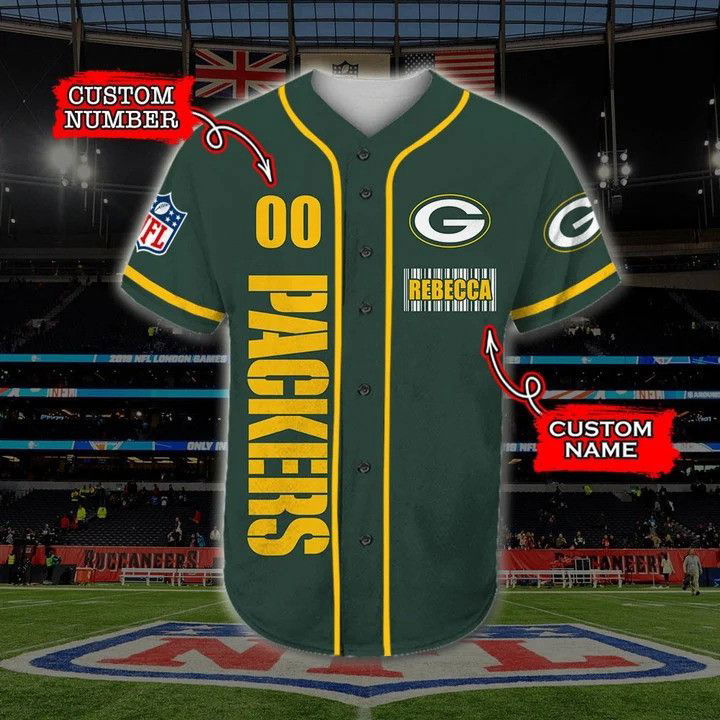 Green Bay Packers Personalized Baseball Jersey Fan Gifts - lylyprint.com