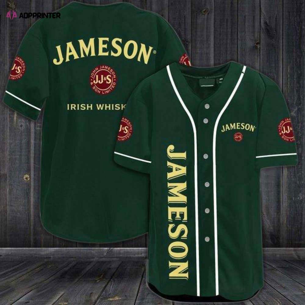 Green Jameson Whiskey Baseball Jersey: Stylish & Unique Men s Sportswear - Aopprinter