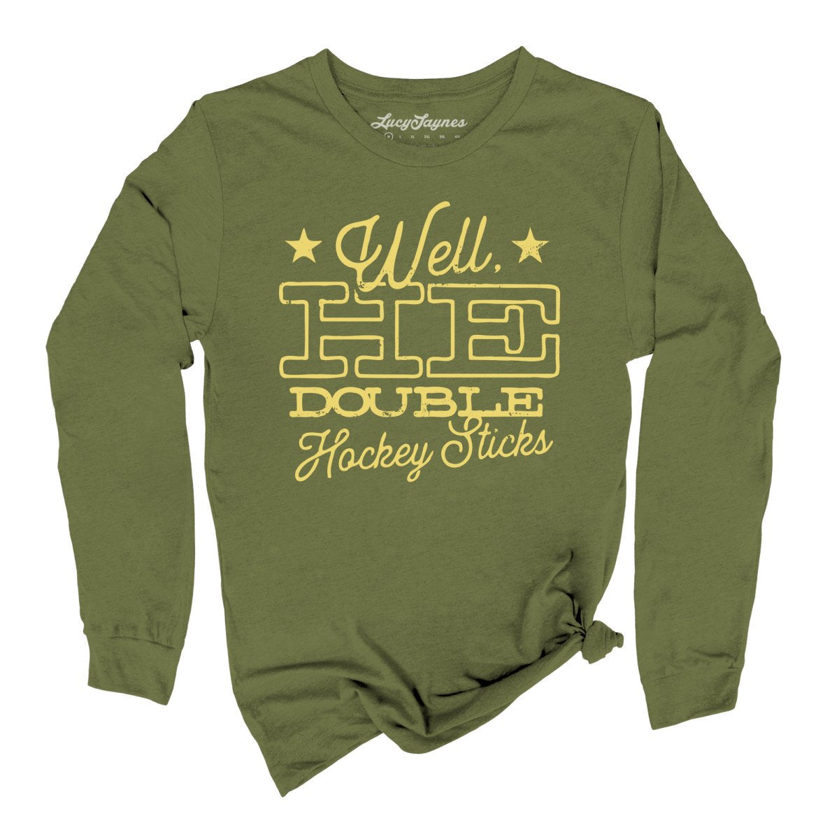 H E Double Hockey Sticks Long Sleeve Tee