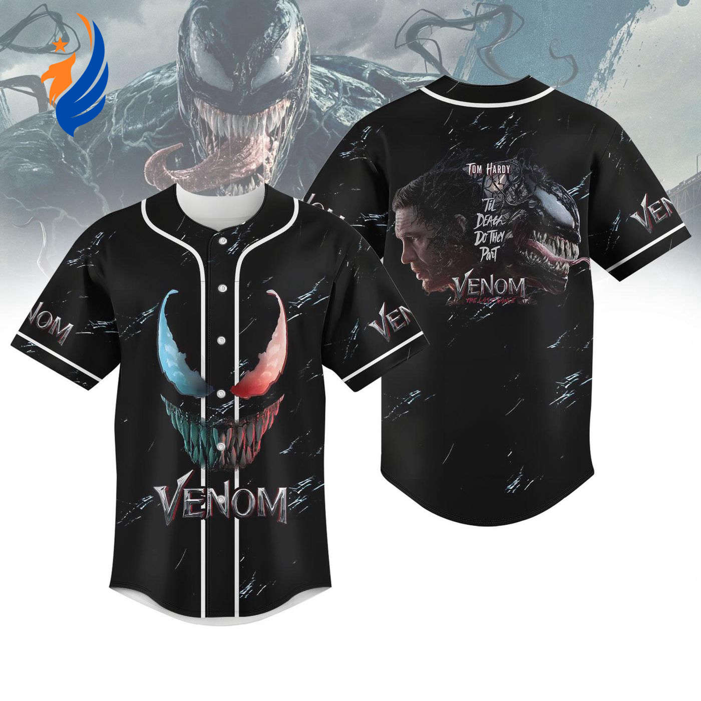 Spooky Halloween Venom Baseball Shirt: Horror Venom Jersey for Men - Perfect for MCU Fans & Anti-Superhero Enthusiasts! - Bafud
