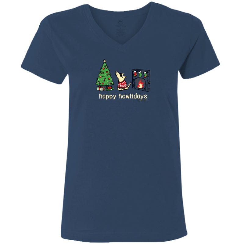 Happy Howlidays - Ladies T-Shirt V-Neck