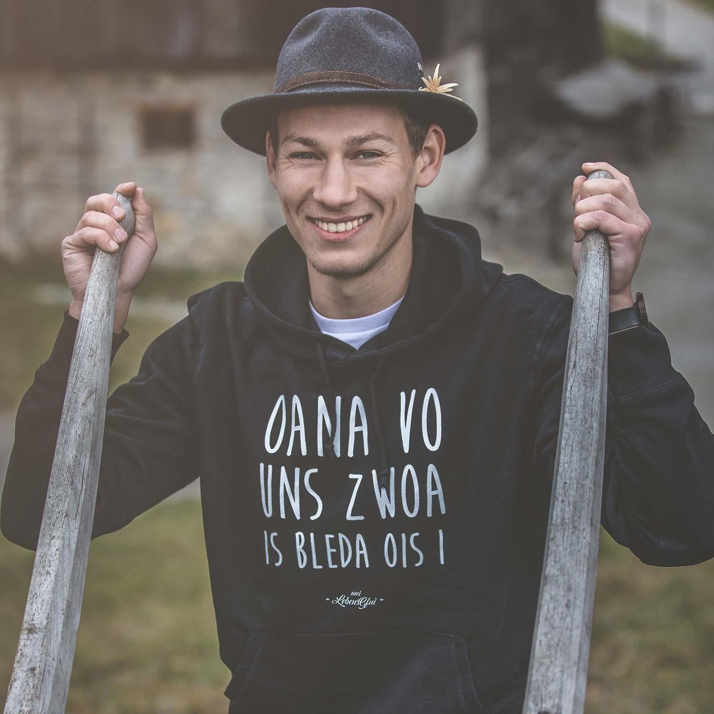 Herren Hoodie "Oana vo uns zwoa..."