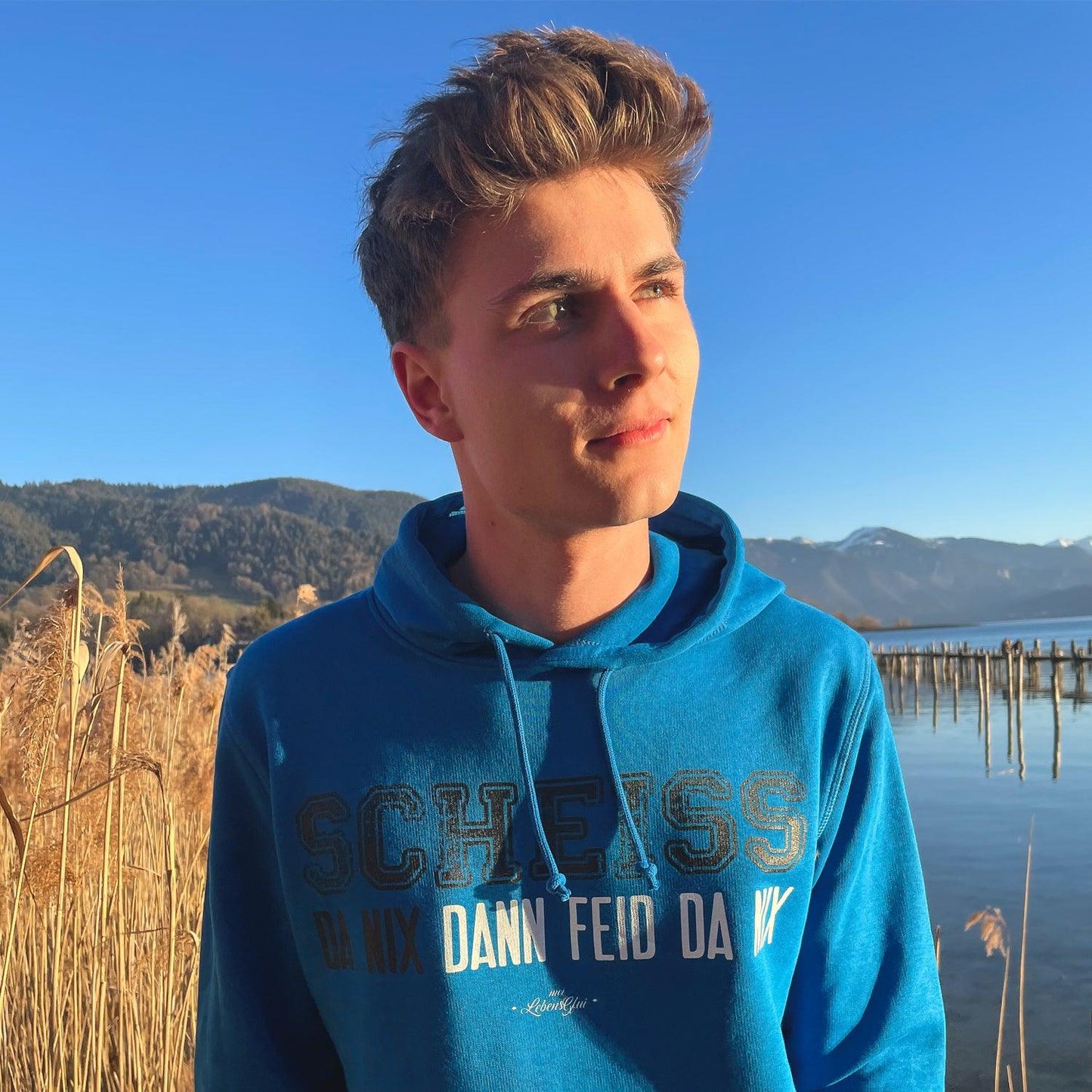 Herren Hoodie "ScheiÃƒÅ¸ da nix"