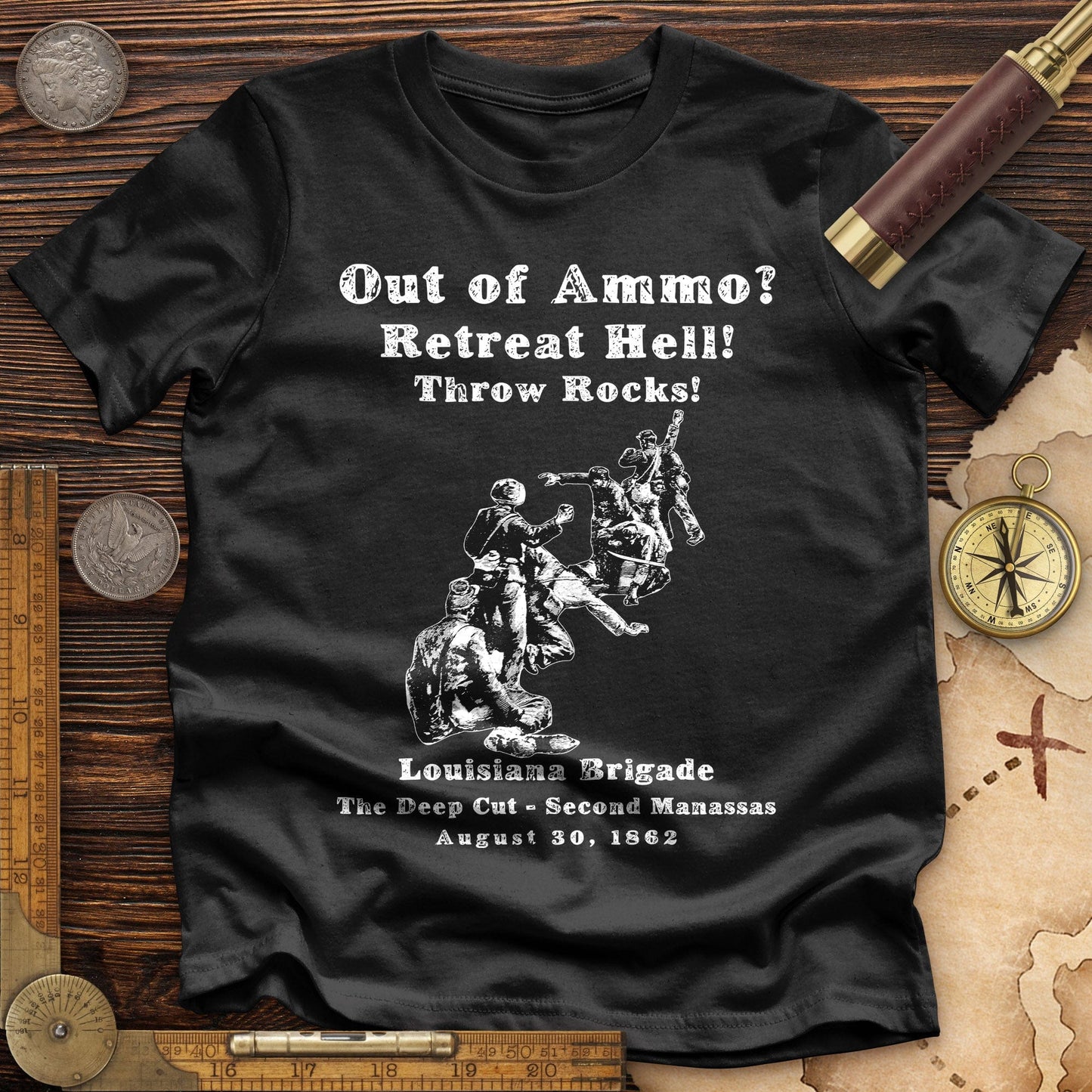 Out Of Ammo Throw Rocks Premium Quality Tee