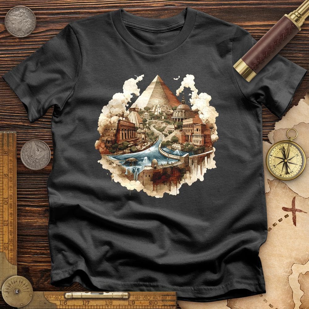 Pyramids Egypt City With River T-Shirt