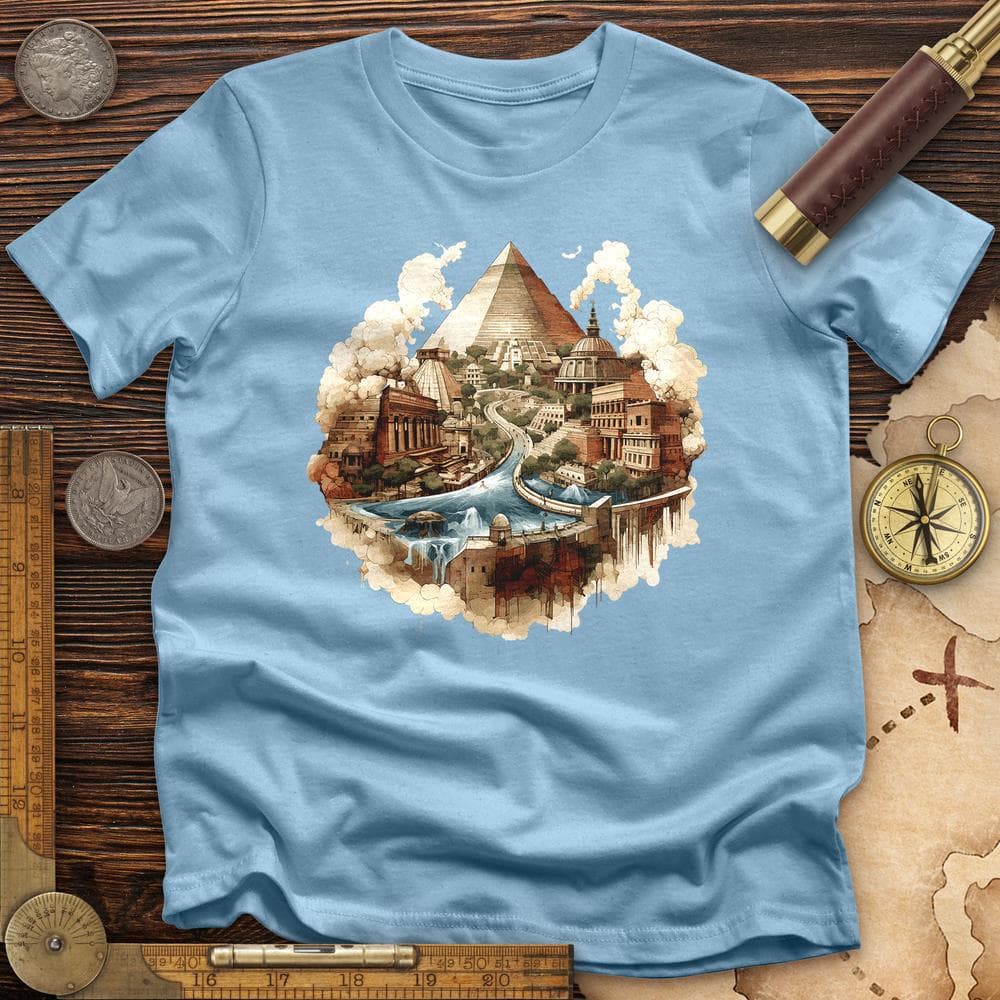 Pyramids Egypt City With River T-Shirt