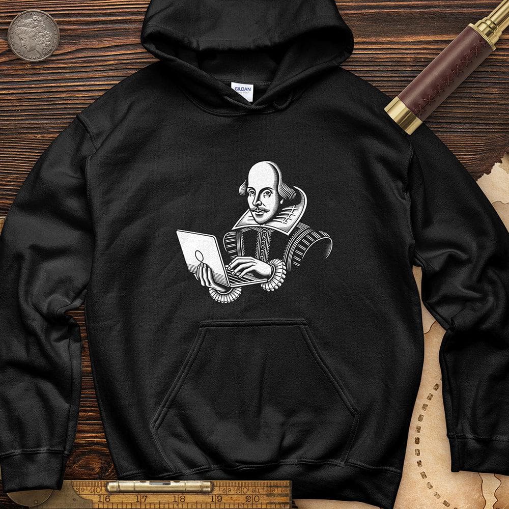 Shakespeare Using Laptop Hoodie