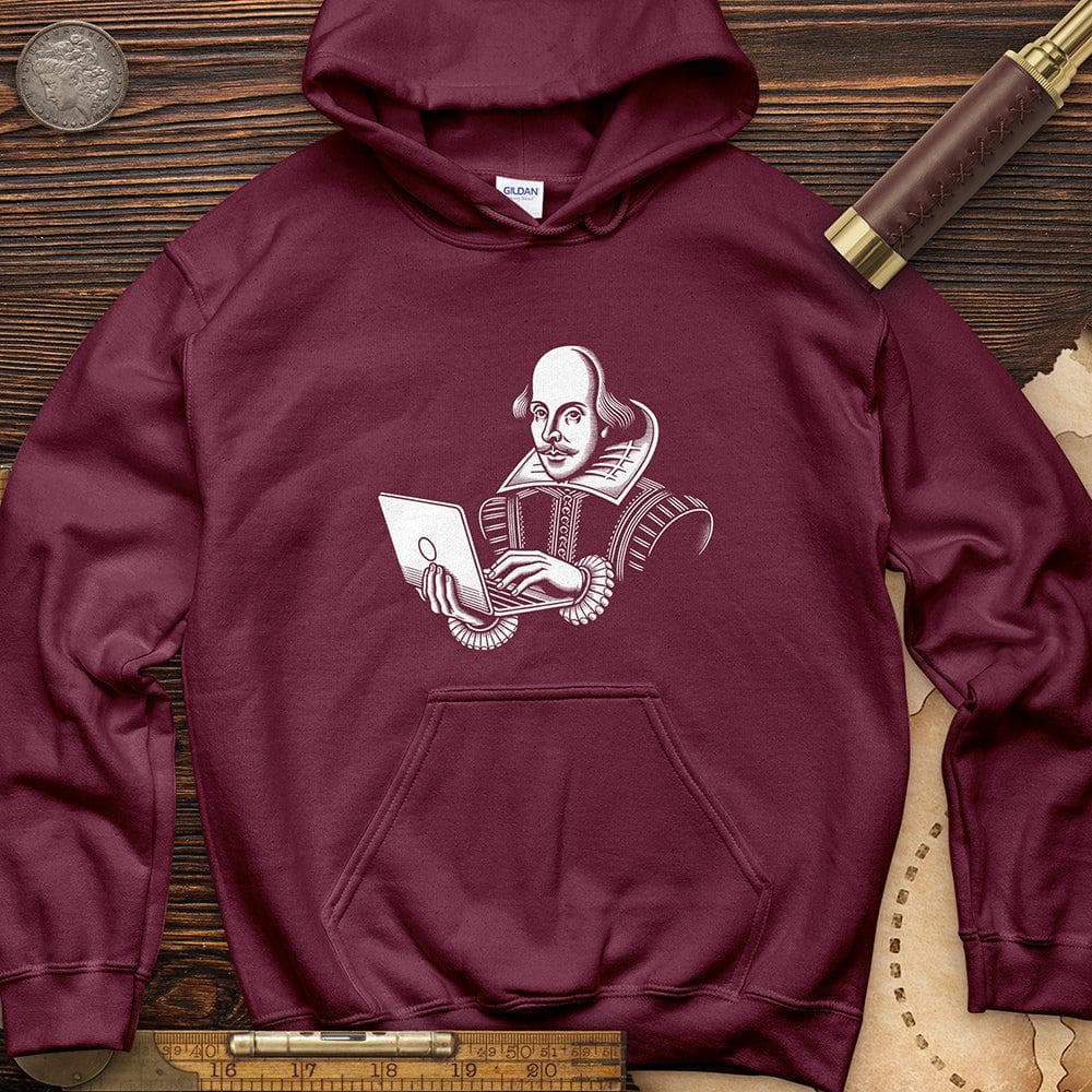 Shakespeare Using Laptop Hoodie