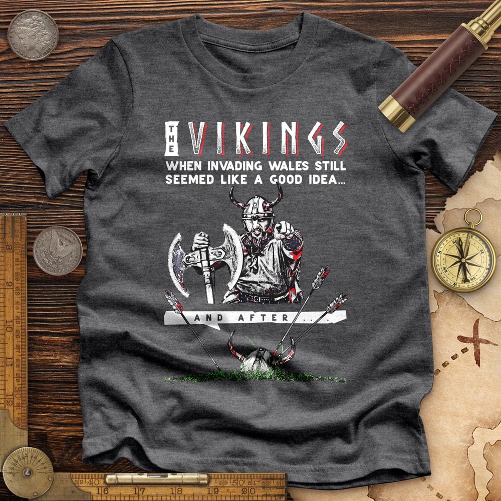 Vikings Never Defeated Wales Premium Quality Tee