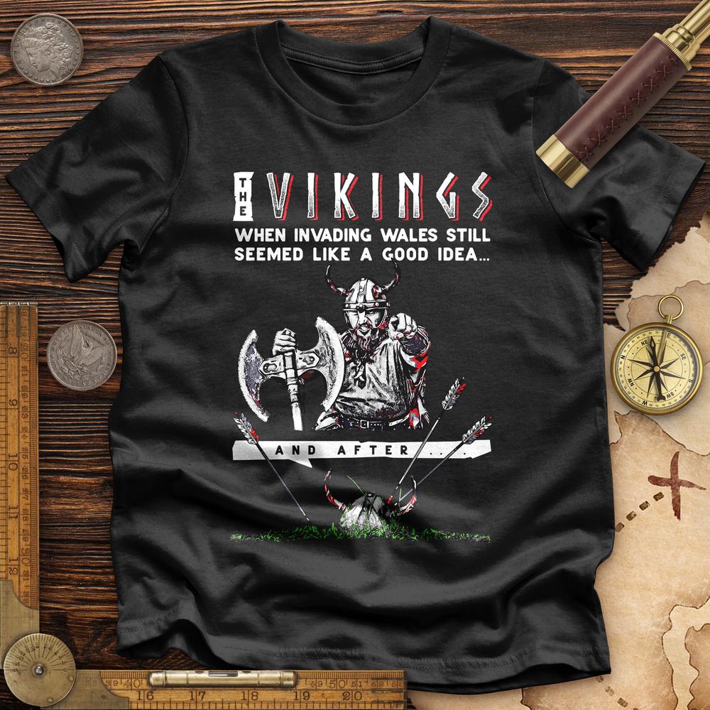 Vikings Never Defeated Wales Premium Quality Tee