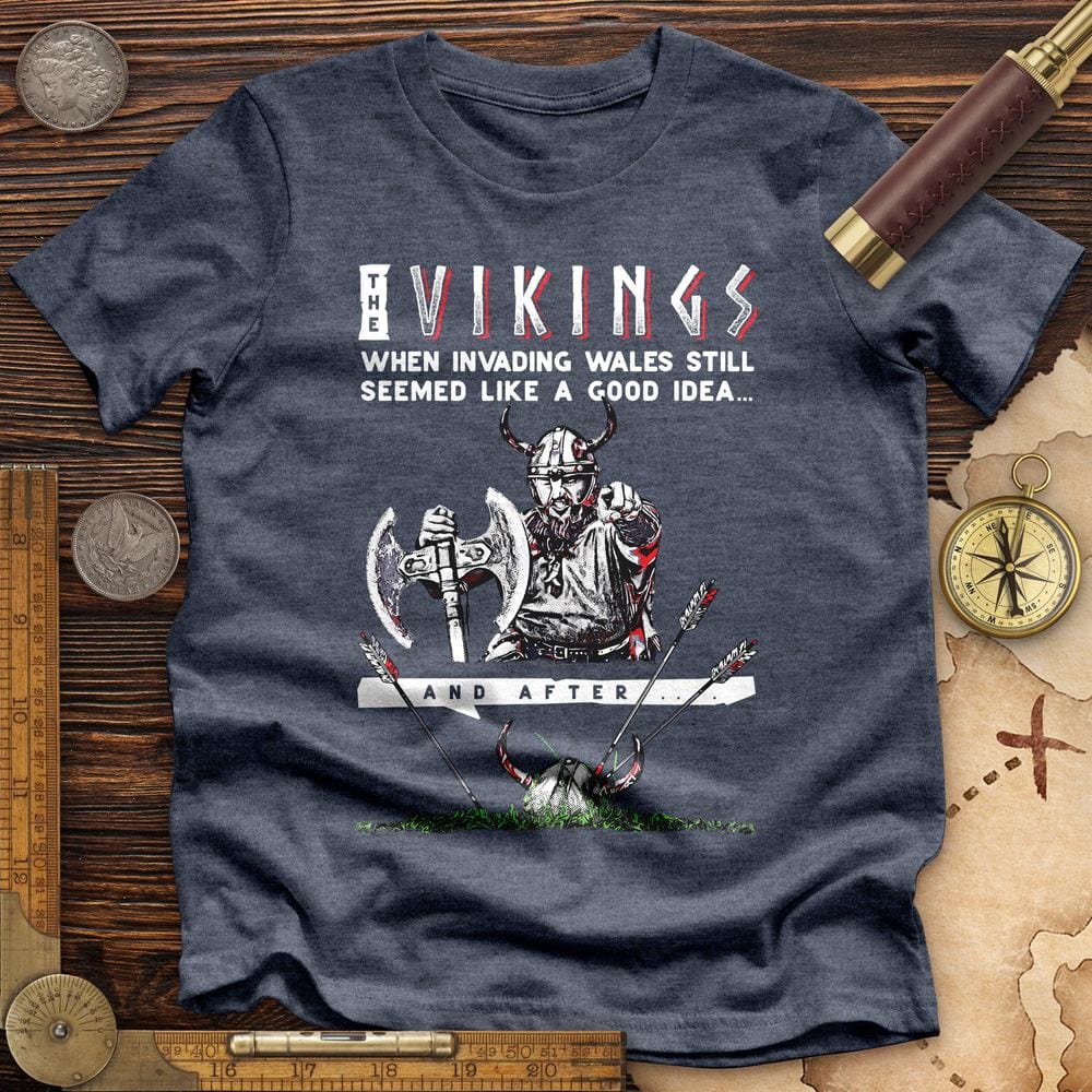 Vikings Never Defeated Wales Premium Quality Tee