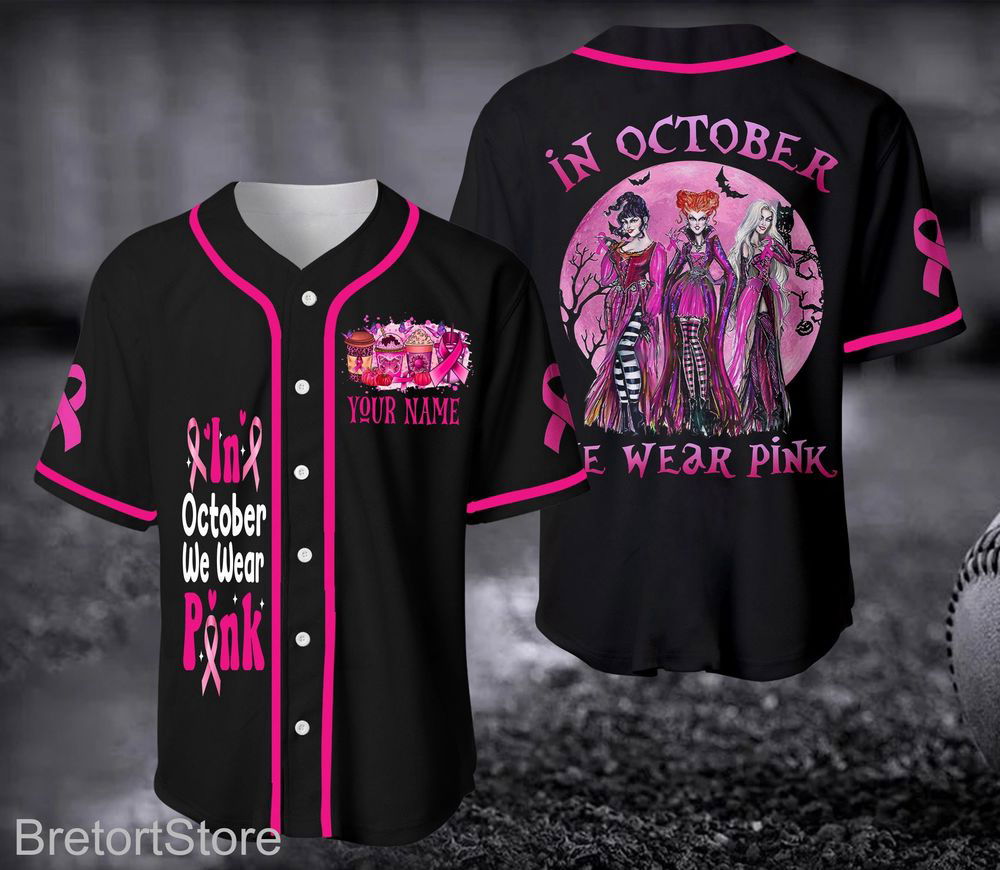 Hocus Pocus Baseball Jersey, Halloween Shirt, Breast Cancer Jersey, Sanderson Sister - lylyprint.com