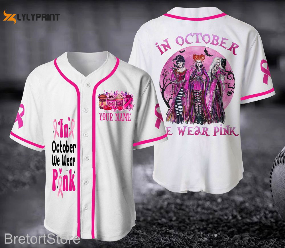 Hocus Pocus Baseball Jersey, Halloween Shirt, Breast Cancer Jersey, Sanderson Sister - lylyprint.com