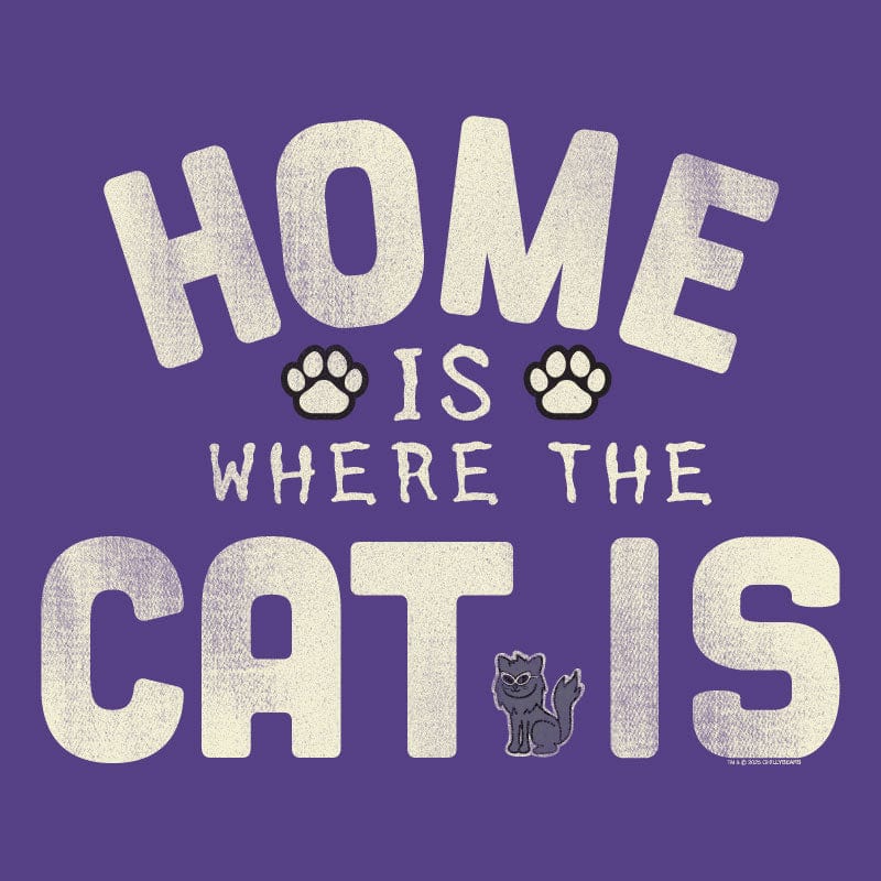 Home is Where the Cat Is - Ladies Curvy V-Neck Tee