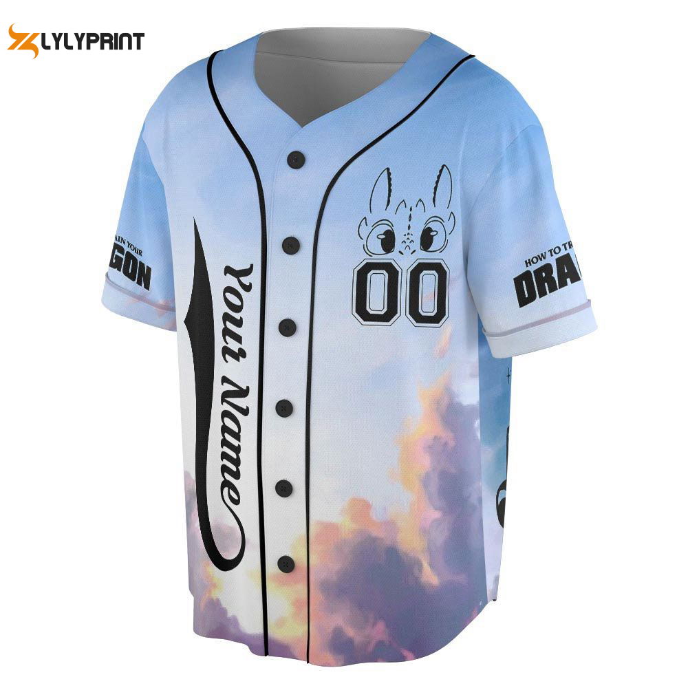 How To Train Your Dragon Movie Doodle Art Baseball Jersey - lylyprint.com